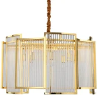 Lampy sufitowe - KKS LAMPA wisząca gold kryształowa OPRAWA crystal glamour zwis przezroczysty złoty KKSMP0098 gold - miniaturka - grafika 1