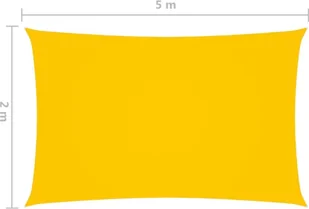 vidaXL Prostokątny żagiel ogrodowy, tkanina Oxford, 2x5 m, żółty 135589 - Parasole ogrodowe - miniaturka - grafika 6