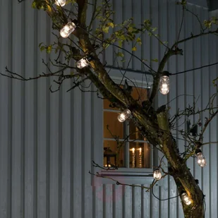 Konstsmide 2385 100 żarówka LED łańcuch świetlny/na zewnątrz (IP44)/zewnętrzny transformator 24 V/10 wyraźne ogródka piwnego/80 ciepło białych diod/czarny przewód (2385-100EE) - Pozostałe oświetlenie - miniaturka - grafika 4