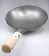 Woki - JADE TEMPLE Jade Temple 17284 patelnia typu wok żelaza, średnica 33 cm okrągły dno drewnianym uchwytem,   Szary 16 x 53 x 33 cm 17284 - miniaturka - grafika 1