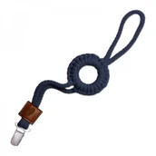 Akcesoria do smoczków - Hi Little One Hi Little One - Hi Little One  -  Sznurkowa Zawieszka z Kółkiem do Smoczka Pacifer Holder With Ring Navy - miniaturka - grafika 1