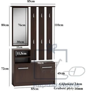 GARDEROBA WIESZAK LUSTRO SZAFKA NA BUTY DĄB ARTISAN - Szafki na buty - miniaturka - grafika 5