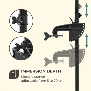 Waldbeck Waldbeck Barracuda 50 silnik elektryczny zewnętrzny zaburtowy 50lbs/564W 12V śmigło 3-łopatkowe WTR2-Barracuda 50 - Silniki spalinowe - miniaturka - grafika 9