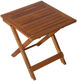 vidaXL Leżak ze stolikiem, lite drewno akacjowe, brązowy - Leżaki ogrodowe - miniaturka - grafika 5