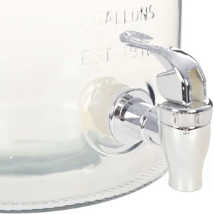 vidaXL Dozownik wody XXL z kranikiem, przezroczysty, 8 L, szkło - Mydelniczki i dozowniki mydła - miniaturka - grafika 4