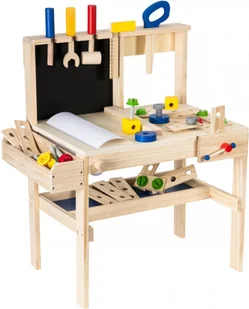 Mamabrum Drewniany zestaw majsterkowicza XXL - 75 elementów + pas narzędziowy WORKBENCH GYT1863 - Mały majsterkowicz - miniaturka - grafika 18