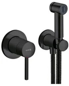 Baterie bidetowe - Kludi 389983976 BOZZ zestaw higieniczny komplet czarny mat - miniaturka - grafika 1