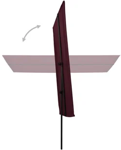 vidaXL Parasol ogrodowy na słupku aluminiowym, 2x1,5 m, bordo vidaXL - Parasole ogrodowe - miniaturka - grafika 5