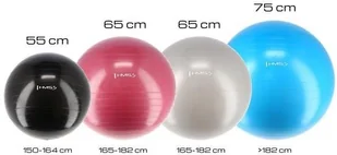 HMS YB01 55CM CZARNA PIŁKA GIMNASTYCZNA 17-42-102 - Piłki do ćwiczeń - miniaturka - grafika 2