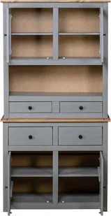 vidaXL Kredens, szary, 93x40,5x180 cm, lita sosna, seria Panama vidaXL - Kredensy - miniaturka - grafika 5