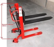 Podnośniki - 000 Wózek paletowy masztowy z szybką pompą niski udźwig 1 kg wysokość podnoszenia 0,8m długość wideł 1150 mm 00077147 - miniaturka - grafika 1