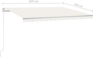 VidaXL Lumarko Ręcznie zwijana markiza, 450x350 cm, kremowa! 3068997 VidaXL - Markizy - miniaturka - grafika 7