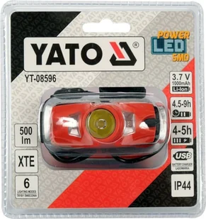 Yato LATARKA CZOŁOWA CREE XTE 500LM AKUMULATOROWA LI-ION 3,7V 1000MAH IP44 ŚWIATŁO BIAŁE NIEBIESKIE I CZERWONE - Latarki Yato LATARKA CZOŁOWA CREE XTE 500LM AKUMULATOROWA LI-ION 3,7V 1000MAH IP44 ŚWIATŁO BIAŁE NIEBIESKIE I CZERWONE - Latarki - miniaturka - grafika 6