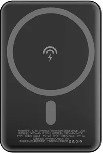 Dudao bezprzewodowy power bank MagSafe 5000mAh czarny (K14S) hurtel-82326-0 - Powerbanki - miniaturka - grafika 2