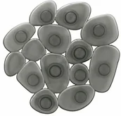 Dywaniki łazienkowe - Kleine Wolke Mała chmura Sassolino Minis, PCW, kolor szary dymny, zestaw 6-częściowy - miniaturka - grafika 1