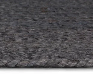 vidaXL Ręcznie wykonany dywan z juty, okrągły, 90 cm, ciemnoszary - Dywany - miniaturka - grafika 5