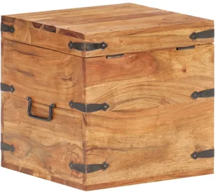 vidaXL Skrzynia, 40x40x40 cm, lite drewno akacjowe vidaXL - Pudła i pojemniki do przechowywania - miniaturka - grafika 29