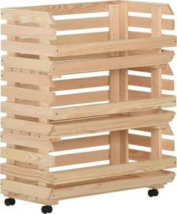 vidaXL Wózek na warzywa, 77x30x80 cm, lite drewno sosnowe vidaXL - Wózki kuchenne - miniaturka - grafika 2