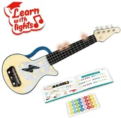 Instrumenty muzyczne dla dzieci - HaPe zabawka Learn with lights Ukulele niebieskie # z wartością produktów powyżej 89zł! - miniaturka - grafika 1