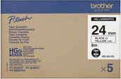 Papier do drukarek - Brother taśma HGE651V5 HGe-651V5 24mm (5szt.) HGE651V5 - miniaturka - grafika 1