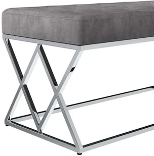 vidaXL Ławka, 97 cm, szara, aksamitna tkanina i stal nierdzewna vidaXL - Ławki do przedpokoju - miniaturka - grafika 6
