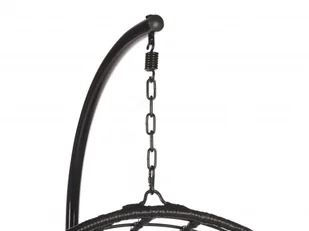 Beliani Fotel wiszący ze stojakiem rattanowy czarny ASPIO - Fotele ogrodowe wiszące - miniaturka - grafika 9