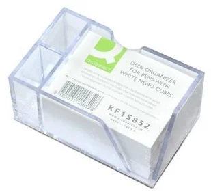 Q-CONNECT Przybornik na biurko na długopisy, z białymi karteczkami, przeźroczyst - Przyborniki na biurko - miniaturka - grafika 3