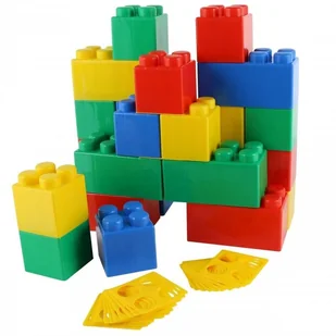 Wader Quality Toys Zestaw Klocków XXL 24 Elementy + 24 łączniki 68019 - Klocki - miniaturka - grafika 4