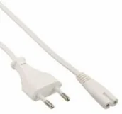Kable - InLine przewód zasilający  wtyczka sieciowa do wtyczki Euro 8 °C7  biały  2,0 m, 16602 W 16602W - miniaturka - grafika 1