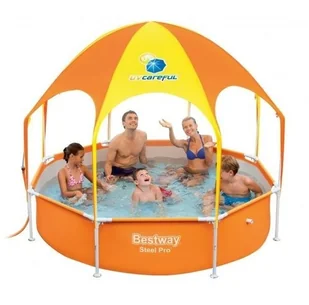 Bestway Basen dla dzieci 244 x 51 cm stelażowy z zadaszeniem - Baseny ogrodowe - miniaturka - grafika 2