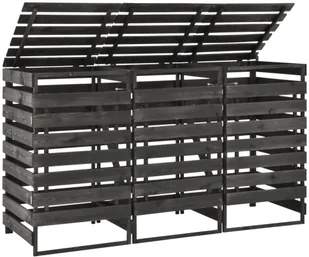VidaXL Lumarko Osłona na 3 kosze na śmieci, 210x75x121 cm, malowana sosna 315412 VidaXL - Kosze na śmieci - miniaturka - grafika 2