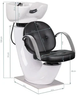 GABBIANO myjnia fryzjerska asti czarna P137104 - Fotele fryzjerskie - miniaturka - grafika 9