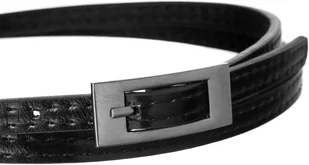 Cavaldi 4U Damski pasek skórzany wąski czarny - Paski - miniaturka - grafika 2