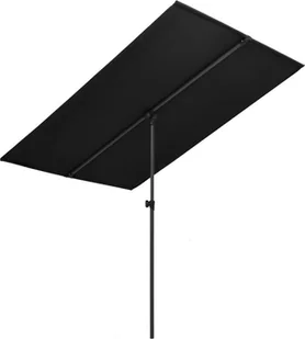 vidaXL Parasol ogrodowy na słupku aluminiowym, 2x1,5 m, czarny vidaXL - Parasole ogrodowe - miniaturka - grafika 2