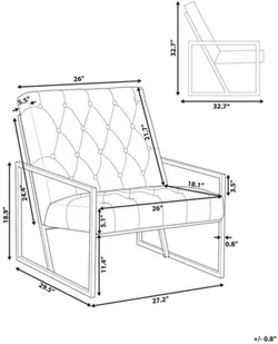 Beliani Fotel welurowy niebieski HARSTAD - Fotele - miniaturka - grafika 8