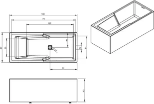 Riho Still Shower Plug&amp;Play wanna prostokątna lewa z obudową + nóżki 180x80cm BD18 - Wanny z hydromasażem - miniaturka - grafika 2
