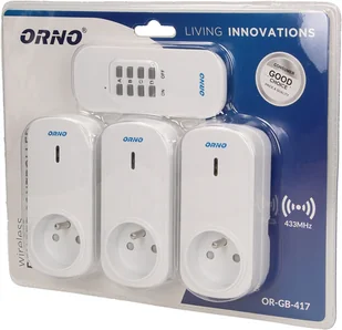 Orno Zestaw gniazd bezprzewodowych z pilotem OR - GB - 417 - Akcesoria do alarmów - miniaturka - grafika 2