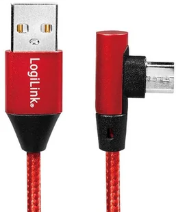 LogiLink micro USB 1.0m kątowy czerwony CU0150 - Kable USB - miniaturka - grafika 2