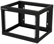 Szafy rack - StarTech.com StarTech.com 6U Wall-mount Rack - Open Frame - 2 Post - 18 in. Deep - Steel - Black - EIA 310 Compliant - 175 lb. (80 kg) Weight Capacity rack - 6U RK619WALLO - miniaturka - grafika 1