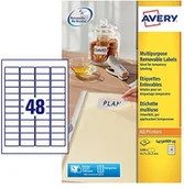 Dodatki do drukarek i skanerów - Avery L4736REV-25 W rozdzielaniu Laser 48 Pro arkuszy 47,5 X 21,2 MM 1200 etykiet Biały L4736REV-25 - miniaturka - grafika 1