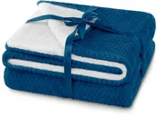Koce - Amelia Home Koc 70x150 Shleepy gruby dwustronny niebieski AH/SHLE/IND/70 - miniaturka - grafika 1