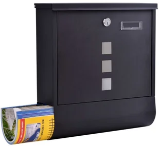 Lumarko Lumarko Skrzynka na listy HANS z gazetnikiem czarna SKRZYNKA HANS CZARNY  Goc - Skrzynki na listy - miniaturka - grafika 3