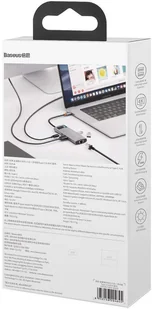 Baseus Hub 6w1 Metal Gleam Series USB-C do 3x USB 3.0 + HDMI + USB-C PD + Ethernet RJ45 13554 - Huby USB - miniaturka - grafika 7