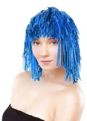 Dodatki do strojów karnawałowych - GoDan Peruka foliowa, niebieska - miniaturka - grafika 1