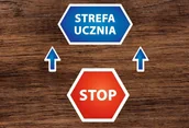 Systemy ekspozycyjne i znaki informacyjne - Naklejki Podłogowe STOP STREFA UCZNIA EP013 - miniaturka - grafika 1