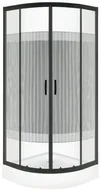 Kabiny prysznicowe - Novoterm Kabina prysznicowa z brodzikiem 90x90 Xenia Duo Black Kerra - miniaturka - grafika 1