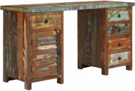Biurka - vidaXL Biurko z szafką i szufladami, drewno z odzysku, 140x50x77 cm vidaXL - miniaturka - grafika 1
