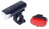 Lampki rowerowe - XC Light Zestaw lamp XC Light 104305 przód 3 super diody LED 2 funkcje + tył 3 diody 3 funkcje - miniaturka - grafika 1