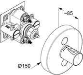 Baterie podtynkowe - Kludi Push Bateria prysznicowa podtynkowa termostatyczna chrom 389120538 - miniaturka - grafika 1