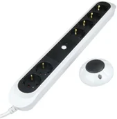 Przedłużacze i rozgałęźniki - Unitec Listwa zasilająca z wyłącznikiem fusstret sterowany falami radiowymi 47549 - miniaturka - grafika 1